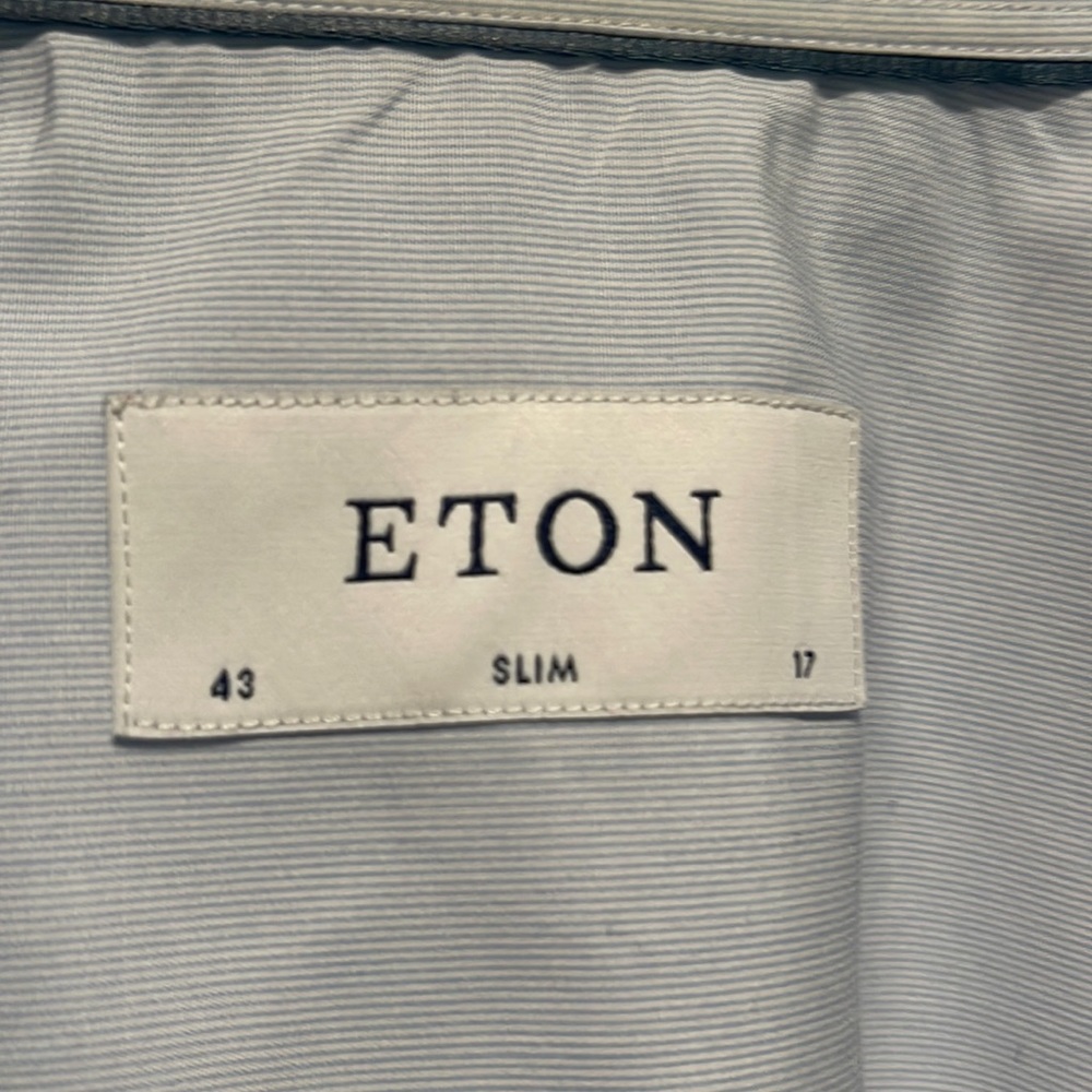 Eton 43/17 slim fit blue shirt Good conditions. light sign of wear on collar